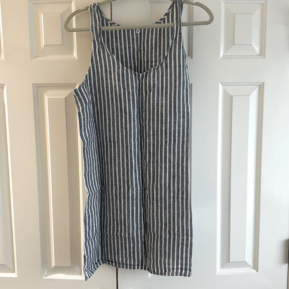Striped 100% Linen Nightdress